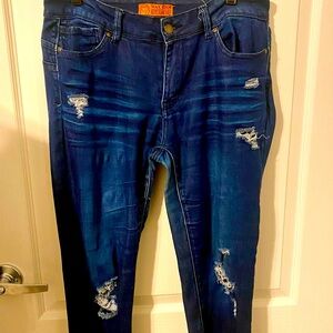 Distressed Wax Jean